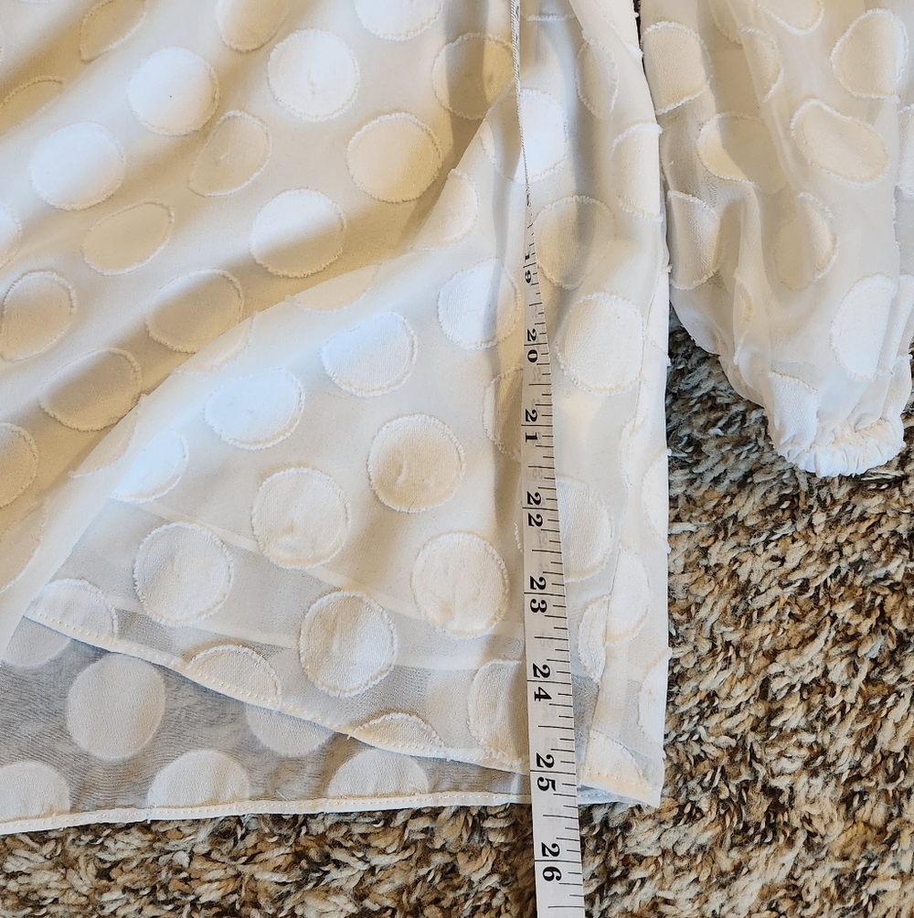 Michael Kors Elegant White Ruffled Polka Dot Top - Picture 6 of 6